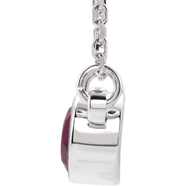 Rhodium-Plated Sterling Silver 4 mm Round Imitation Ruby Solitaire 16