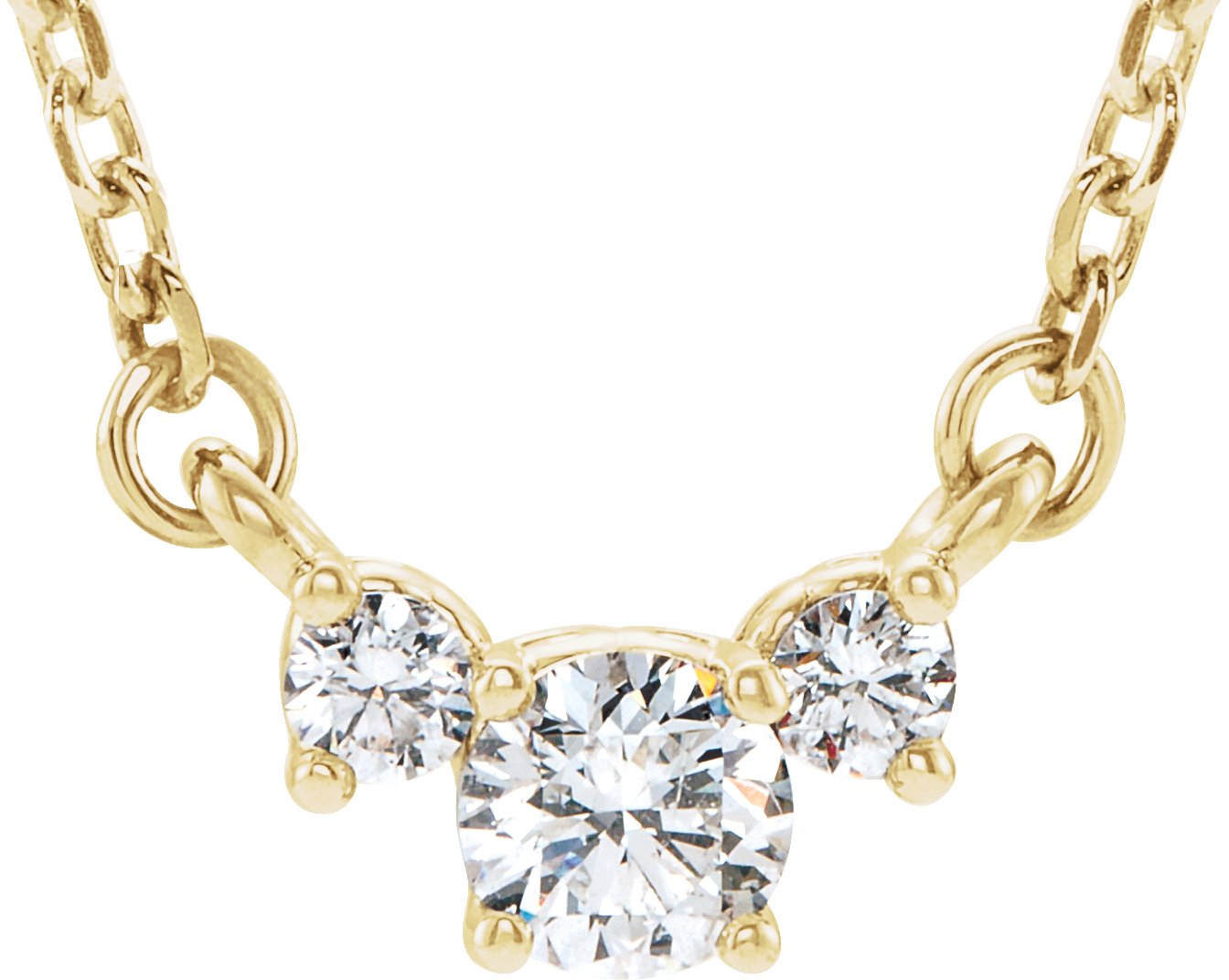 14K Yellow 1/3 CTW Natural Diamond 16-18" Necklace