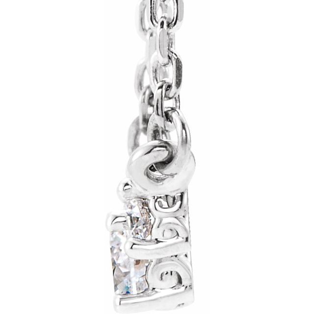 14K White 1/3 CTW Diamond Three-Stone 16-18 Necklace 