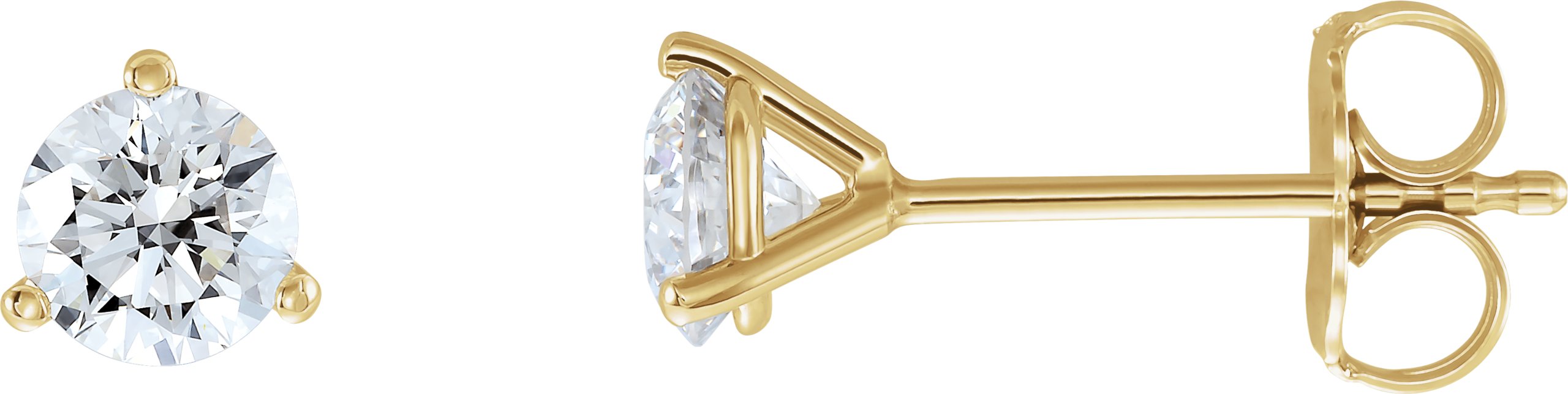 14K Yellow 3/4 CTW Lab-Grown Diamond Stud Earrings