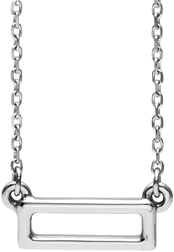 Sterling Silver Rectangle Bar 16-18" Necklace