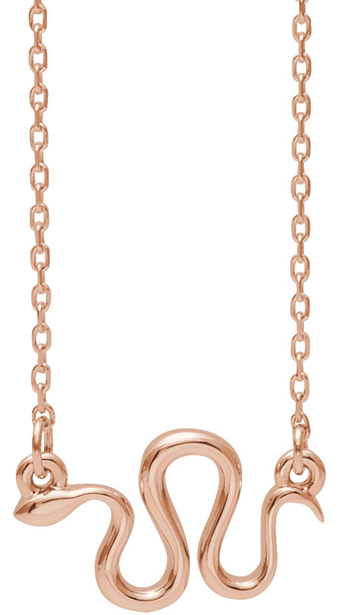 14K Rose Snake 16 18 inch Necklace Ref. 13022065