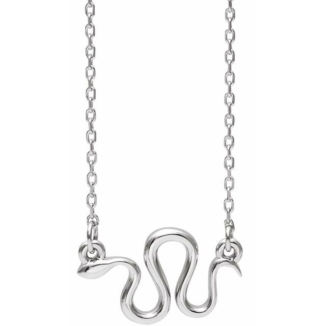 14K White Snake 16-18" Necklace