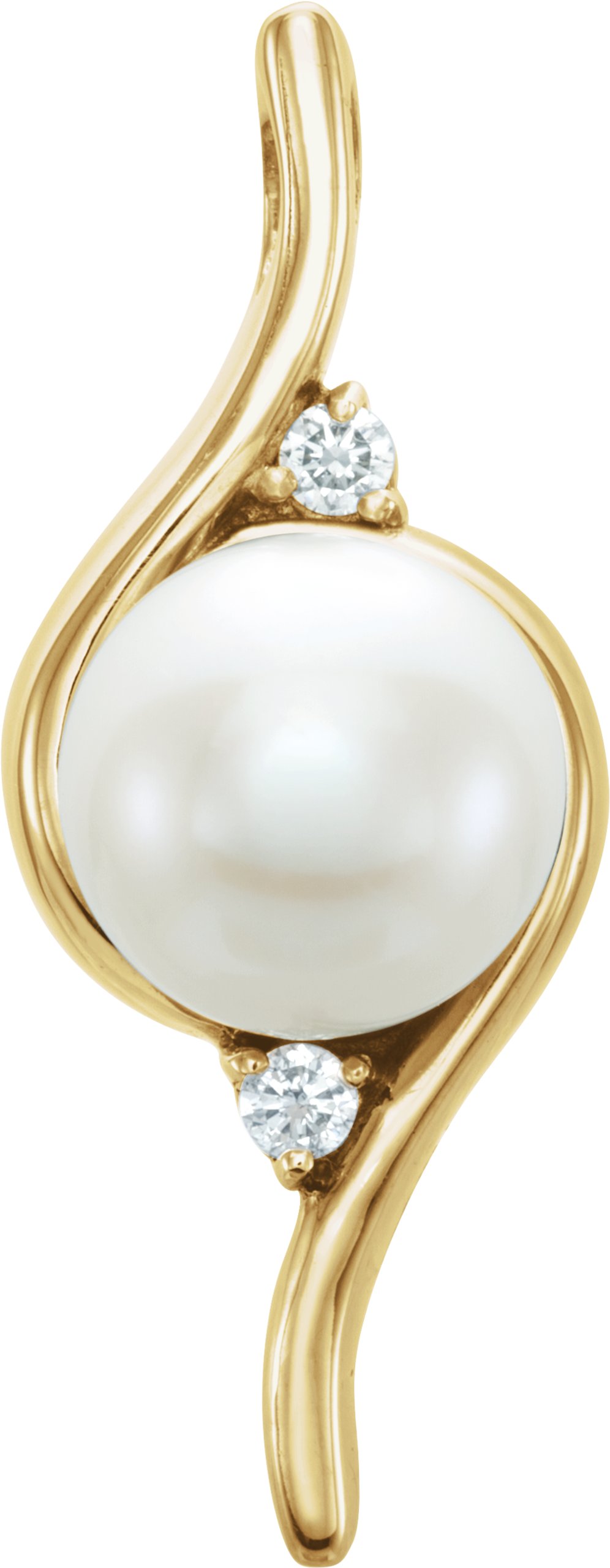 14K Yellow Freshwater Cultured Pearl and .03 CTW Diamond Pendant Ref. 11892265