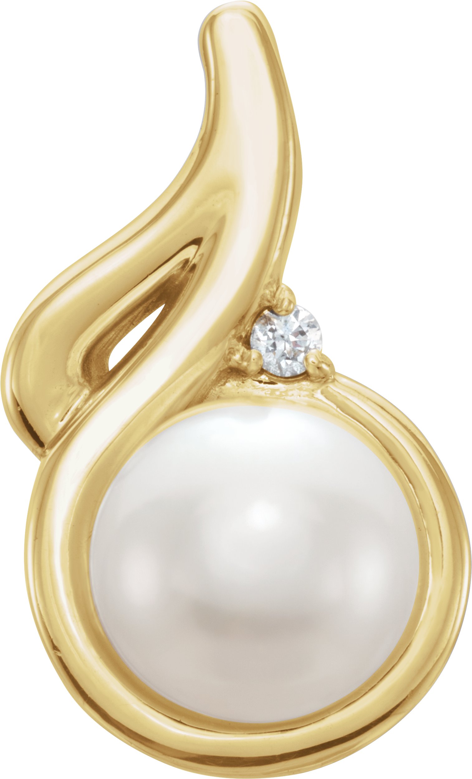 14K Yellow Freshwater Cultured Pearl and .01 CTW Diamond Pendant Ref. 11892283