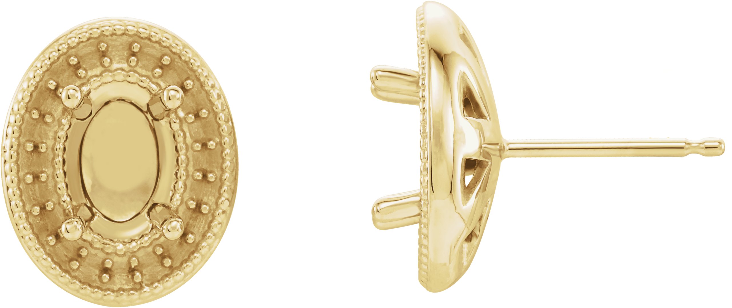 Oval 4-Prong Halo-Style Earrings