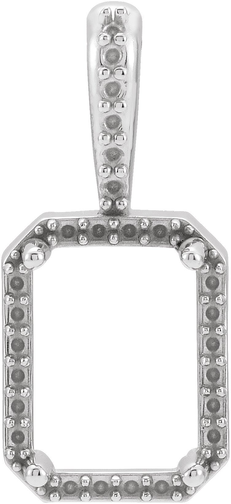 Emerald 4-Prong Halo-Style Pendant