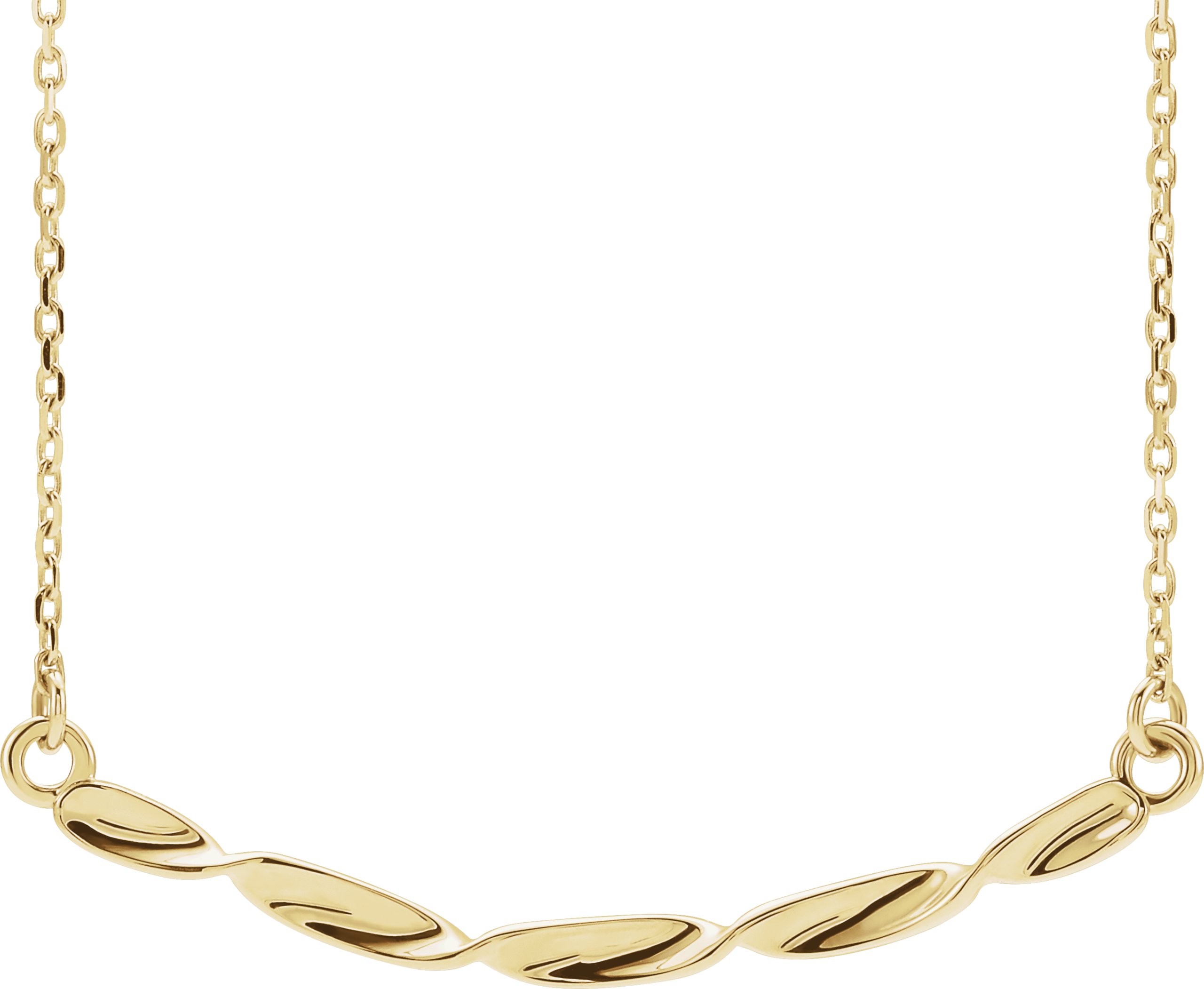 14K Yellow Twisted Bar 16-18" Necklace