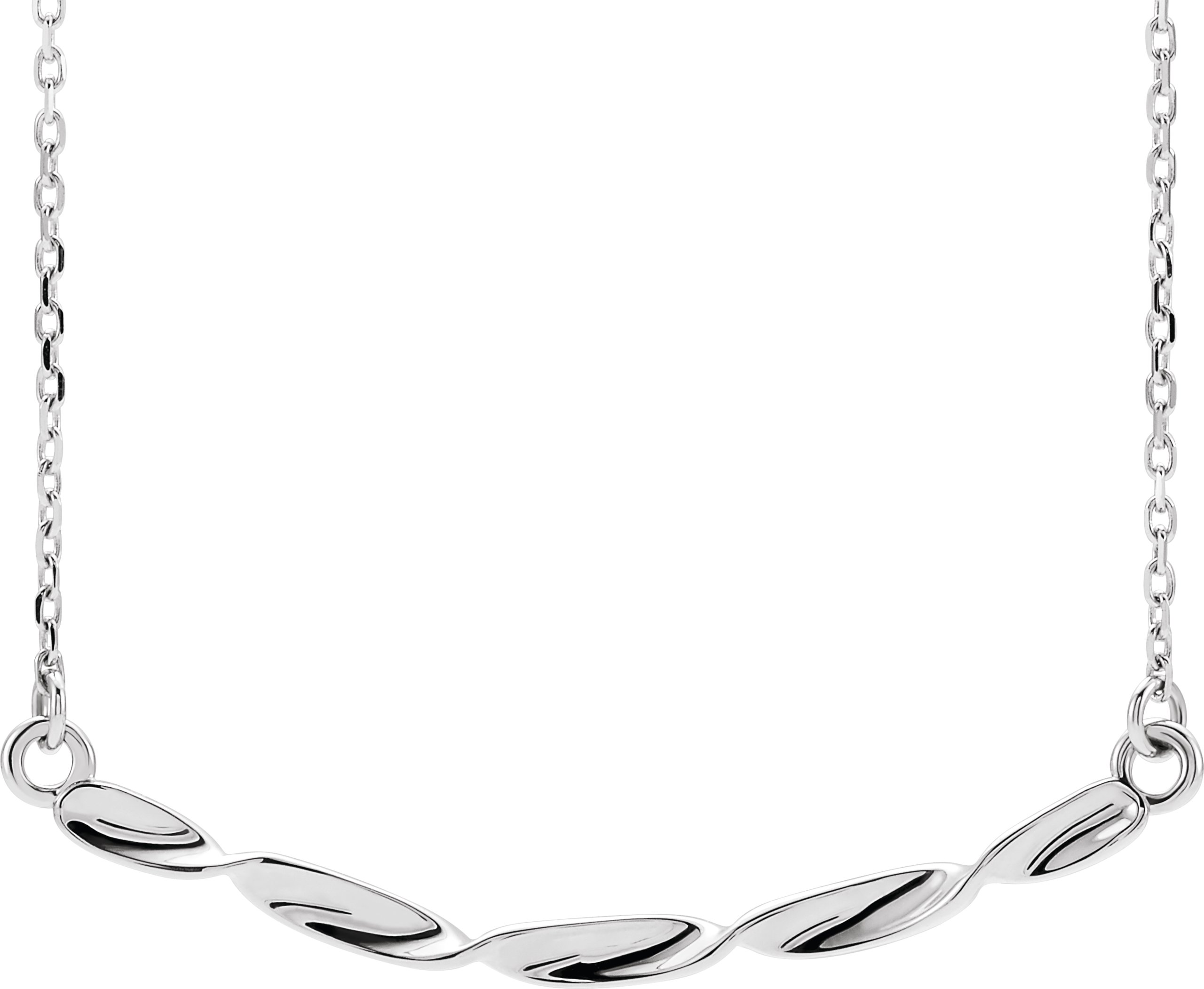 Sterling Silver Twisted Bar 16-18" Necklace