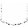 Sterling Silver Twisted Ribbon Bar 16 18 inch Necklace Ref. 13185070