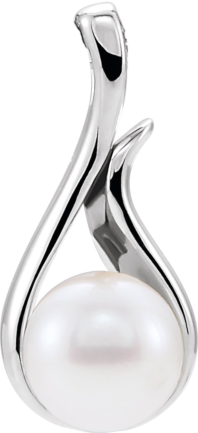 Platinum Freshwater Cultured Pearl Pendant 