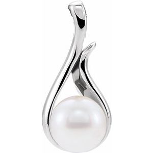 Platinum Freshwater Cultured Pearl Pendant 