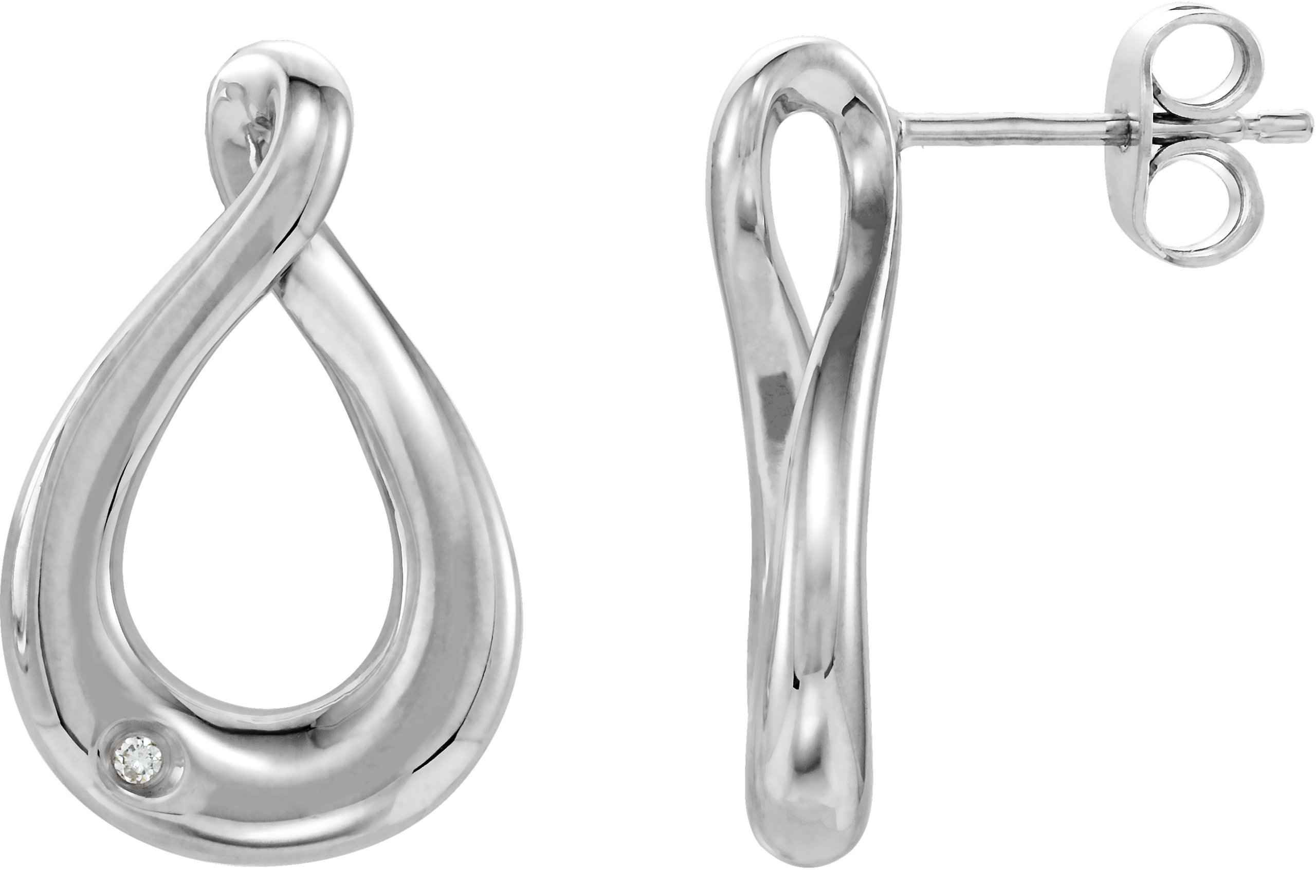 Sterling Silver .015 CTW Natural Diamond Infinity-Inspired Earrings