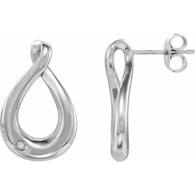 Sterling Silver .015 CTW Diamond Inifinity-Inspired Earrings