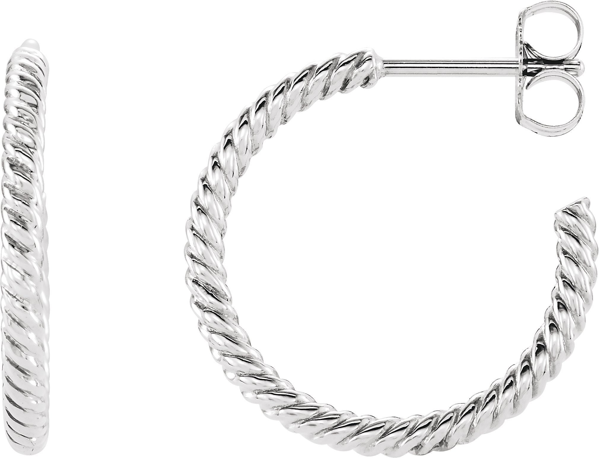 Continuum Sterling Silver Rope 17 mm Hoop Earrings