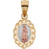 Tri Color Our Lady of Guadalupe Oval Pendant 11 x 8.5mm Ref 617459