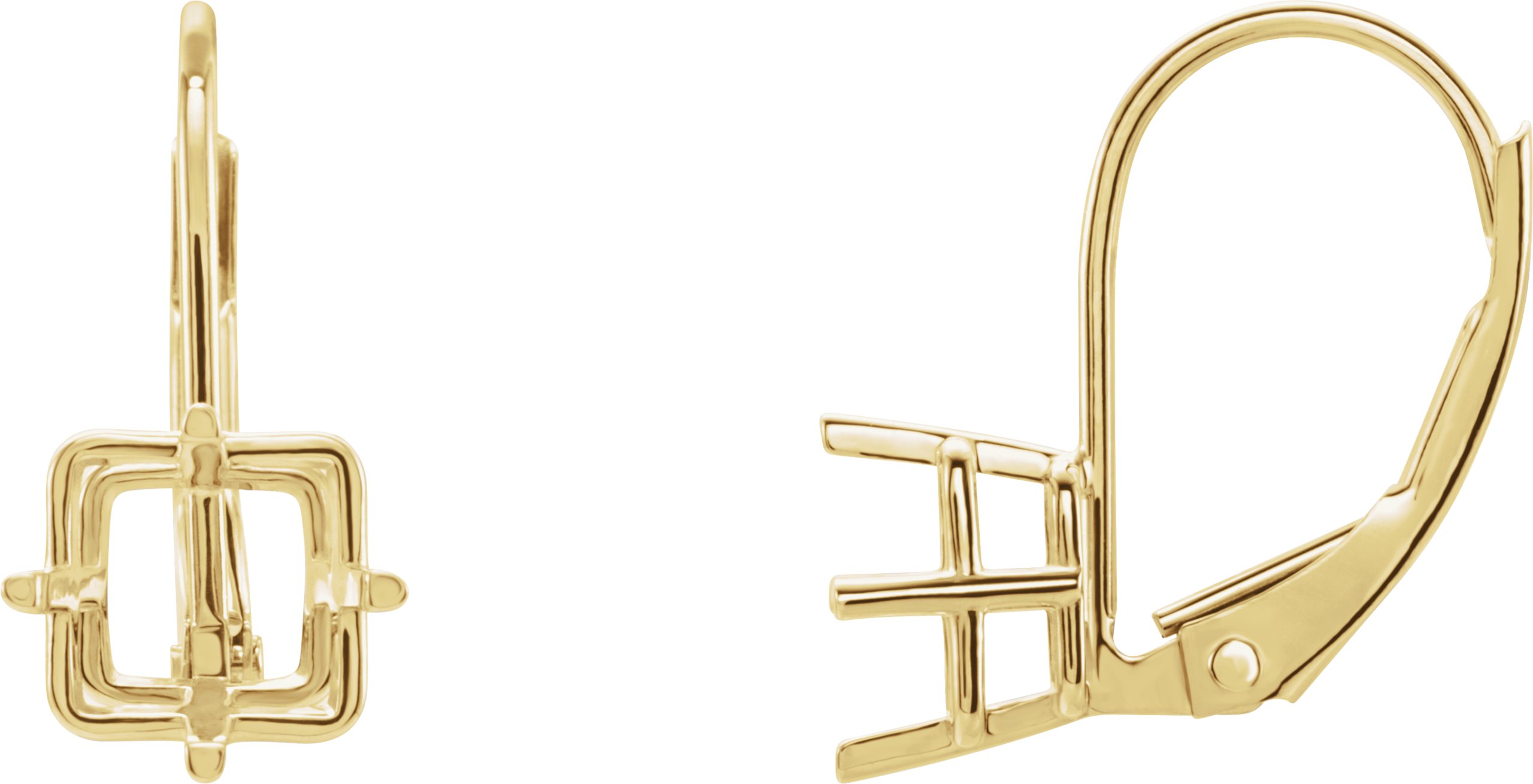 Square 4-Prong Earrings