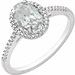 Sterling Silver Lab-Grown White Sapphire & .01 CTW Natural Diamond Ring