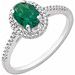 Sterling Silver Lab-Grown Emerald & .01 CTW Natural Diamond Ring
