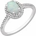 Sterling Silver Lab-Grown Opal & .01 CTW Natural Diamond Ring