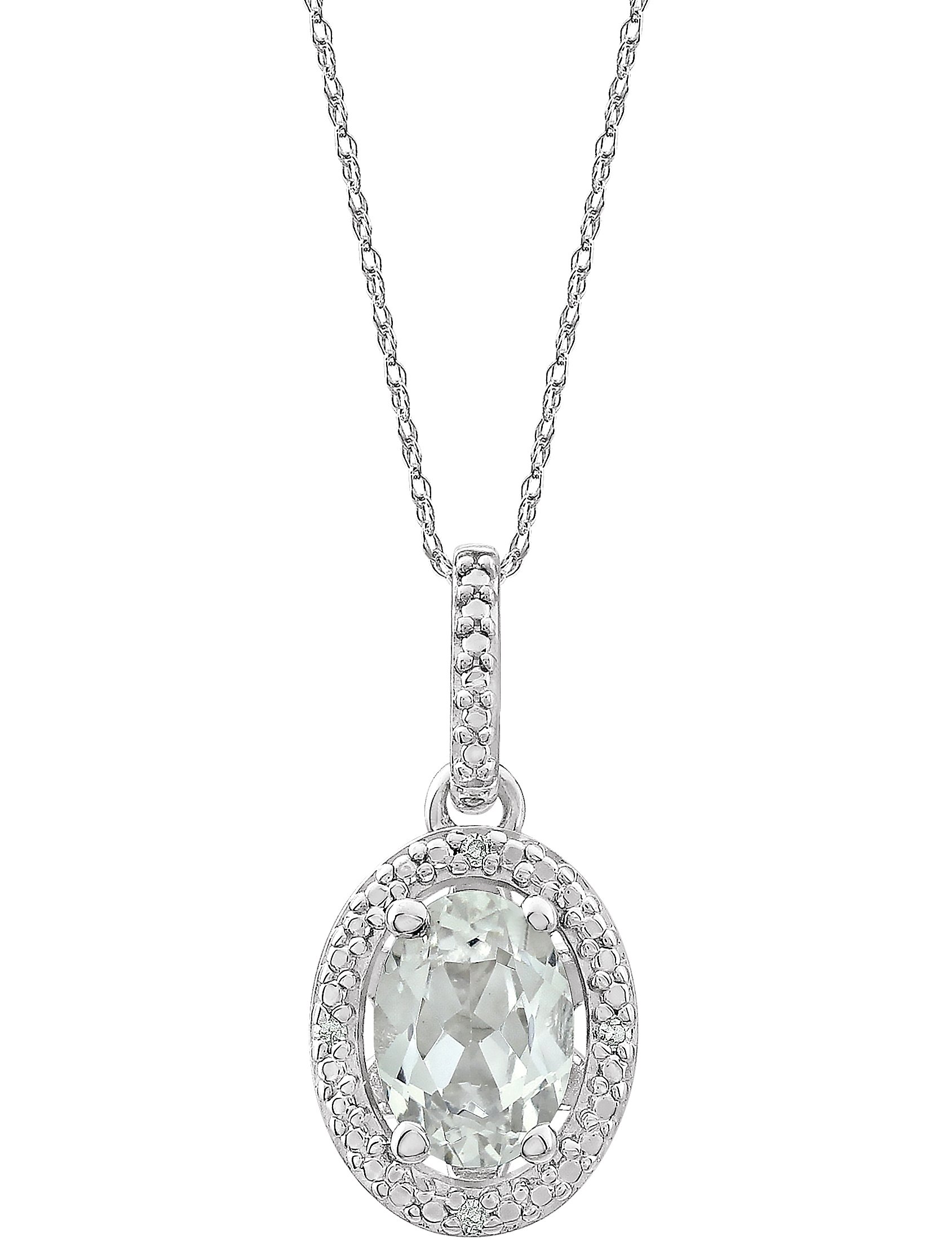 Sterling Silver Lab-Grown White Sapphire & .01 CTW Natural Diamond 18" Necklace 