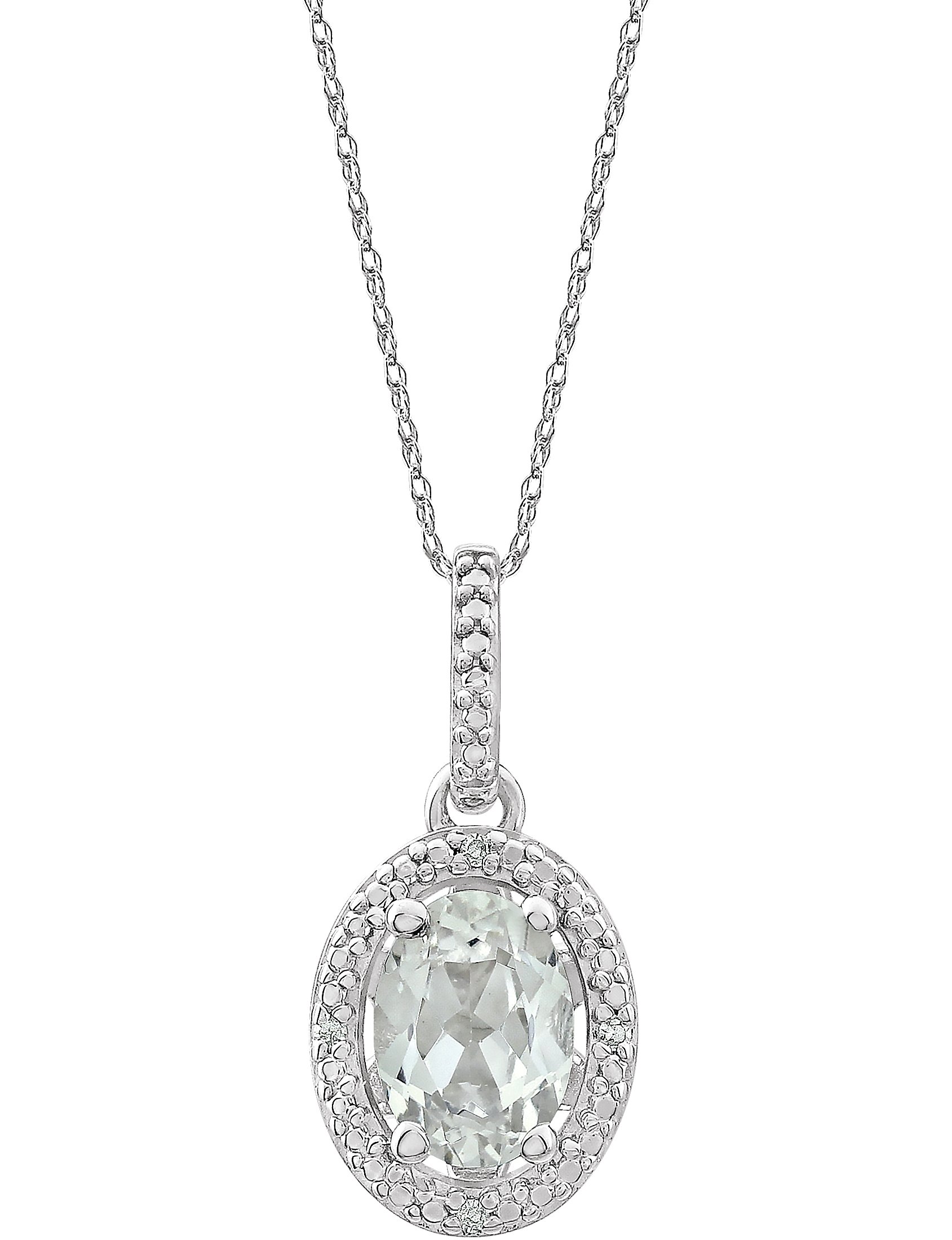 Sterling Silver Lab-Grown White Sapphire & .01 CTW Natural Diamond 18 Necklace 