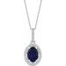 Sterling Silver Lab-Grown Blue Sapphire & .01 CTW Natural Diamond 18
