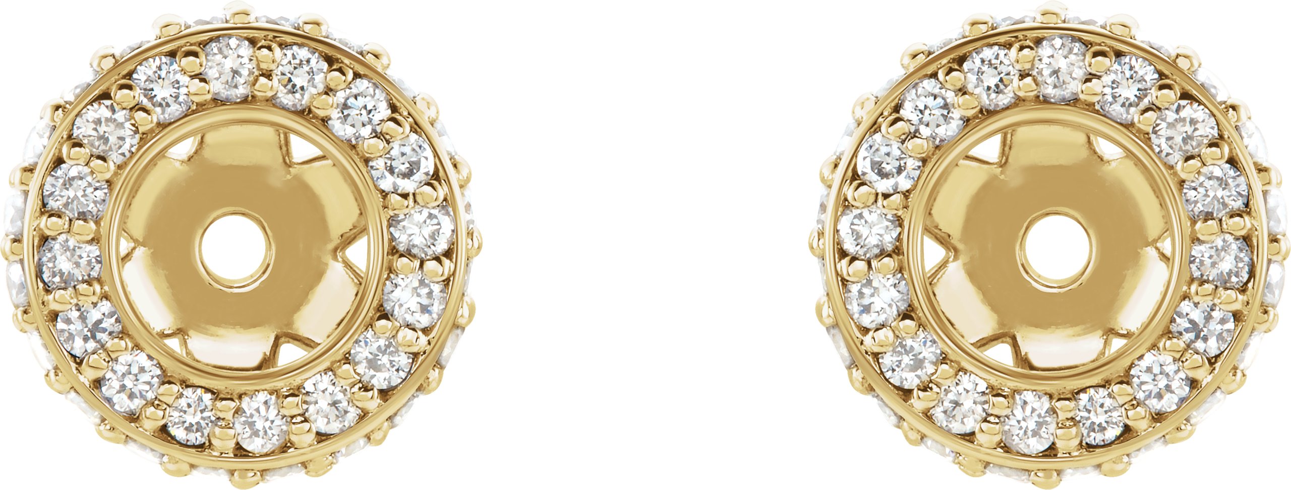 14K Yellow 1/5 CTW Diamond Earrings Jackets with 3.5 mm ID