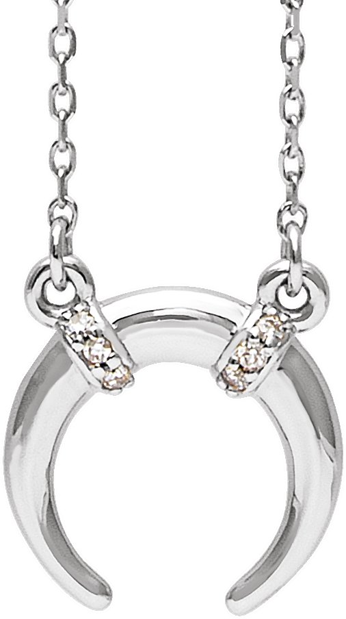 14K White .03 CTW Diamond 16-18" Necklace 