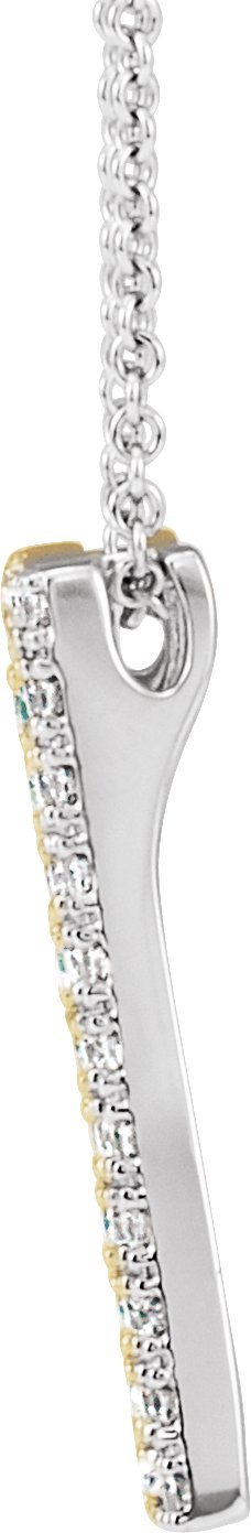 14K White & Yellow 1/3 CTW Diamond Rectangle 16-18 Inch Necklace