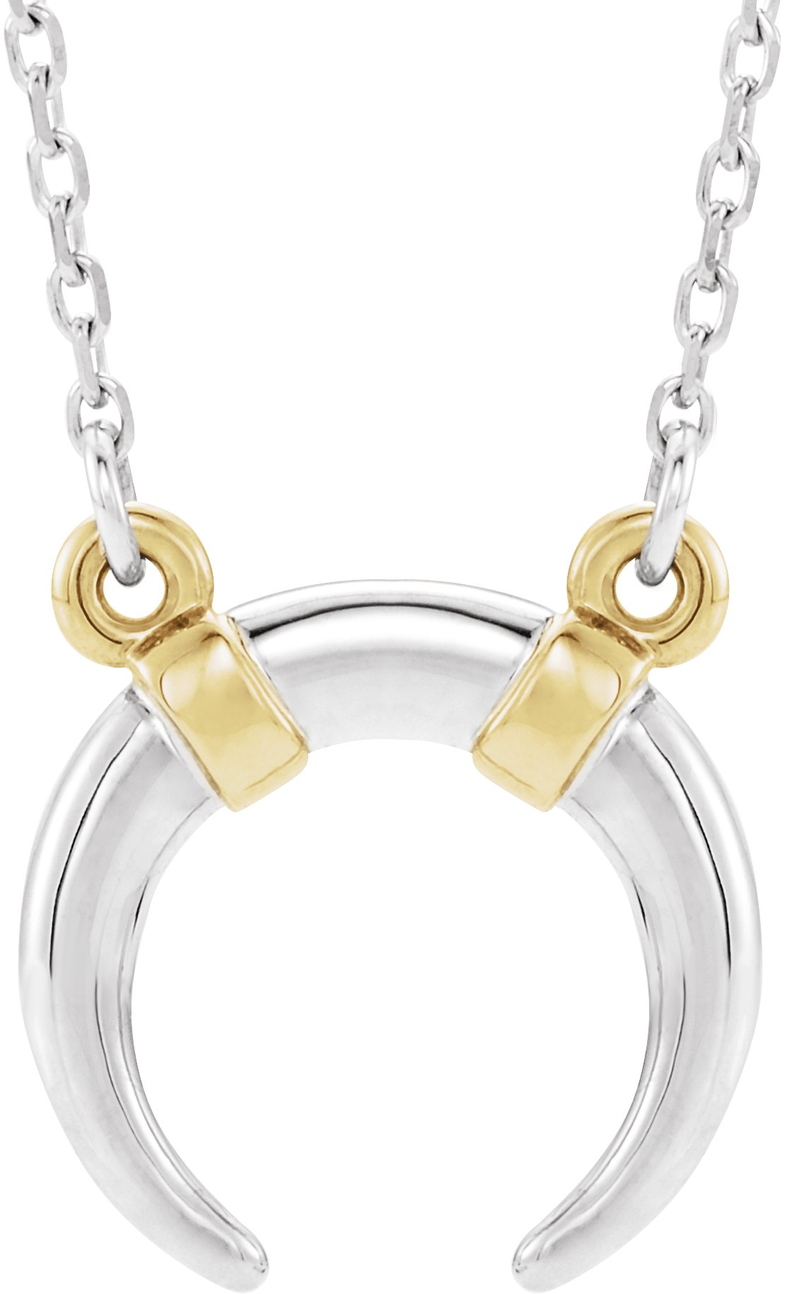 14K White/Yellow Crescent 18" Necklace