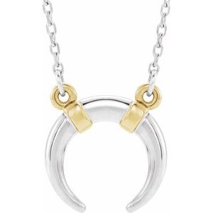 14K White/Yellow Crescent 18" Necklace