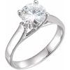 Set 7.5 mm Round Forever One Created Moissanite Solitaire Engagement Ring Ref 12886700