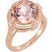 14K Rose Natural Checkerboard Pink Morganite & .02 CTW Diamond Ring