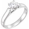 Set 5 mm Round Forever One Created Moissanite Solitaire Engagement Ring Ref 12886697