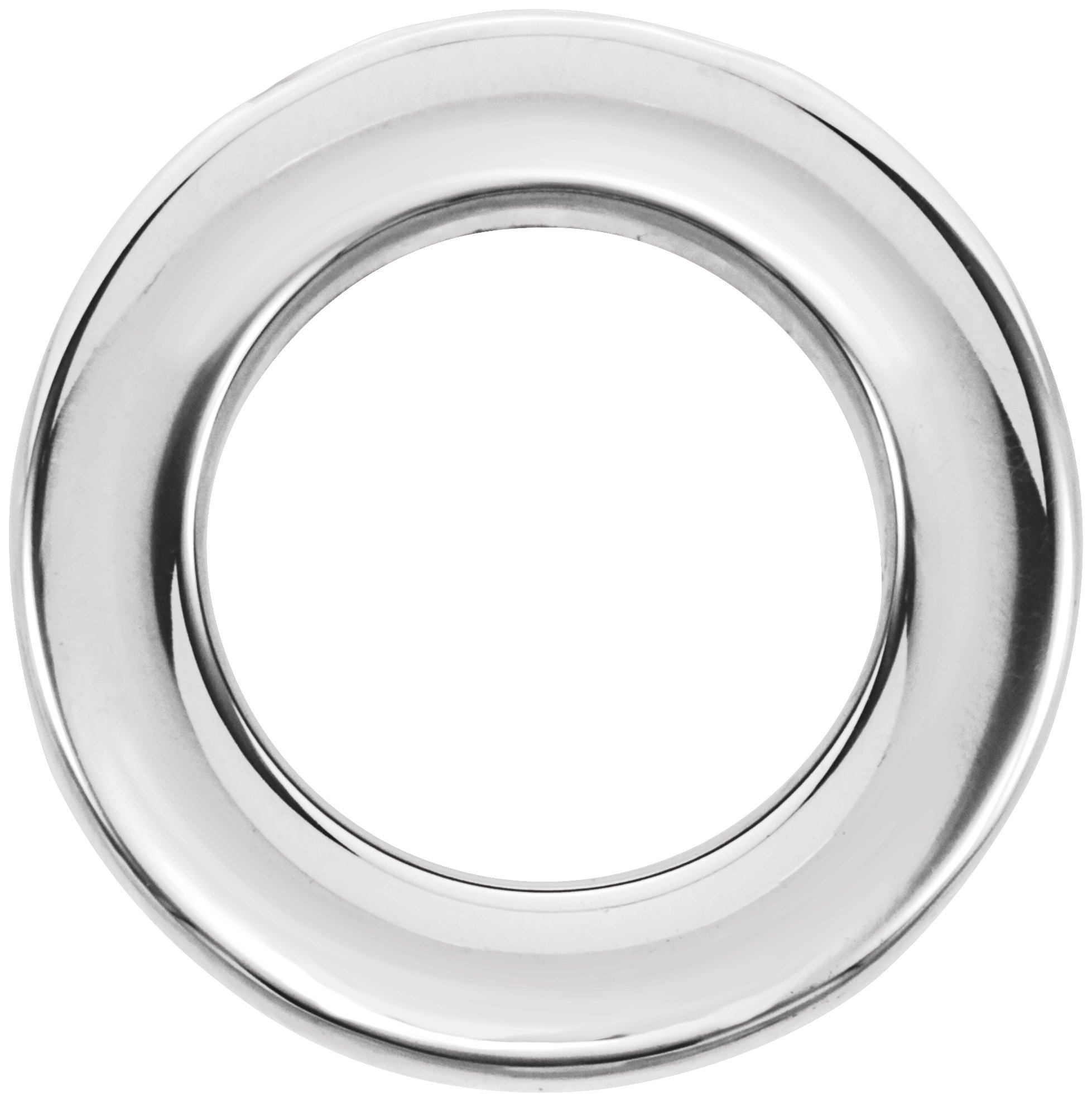 14K White 13 mm Circle Slide Pendant