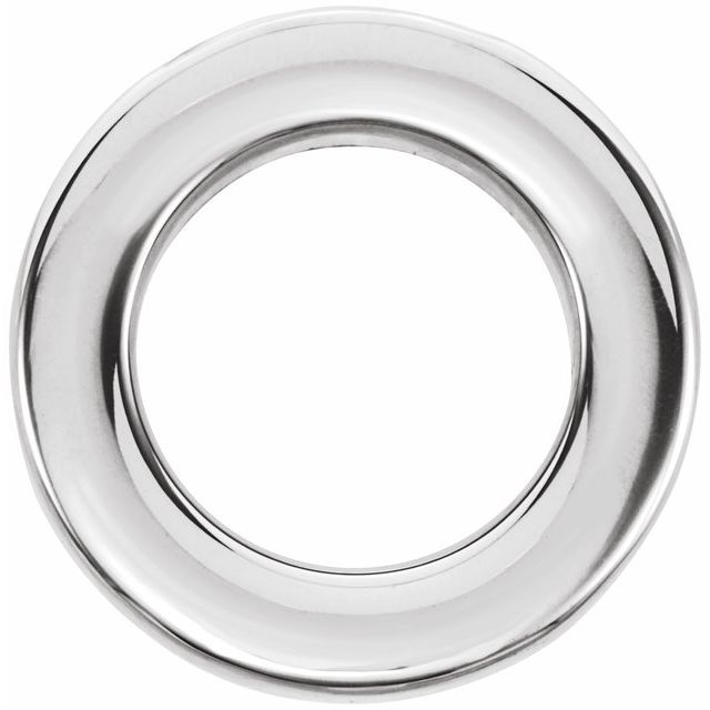 Platinum 13 mm Circle Slide Pendant