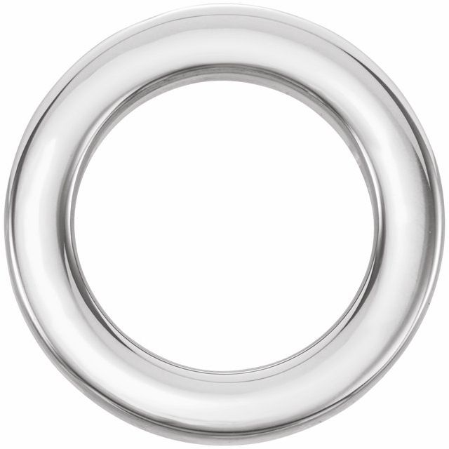 14K White 15 mm Circle Slide Pendant