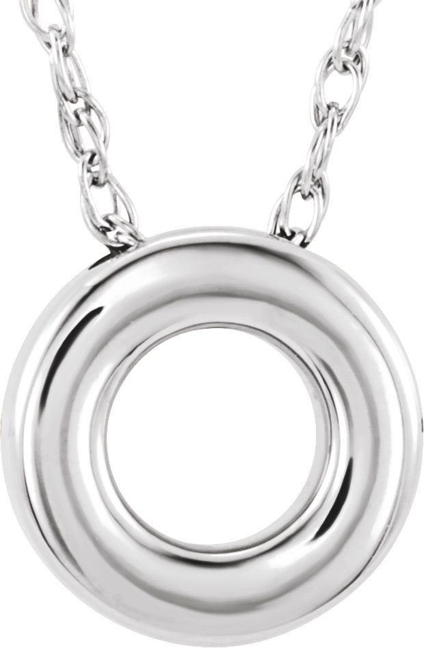 Sterling Silver 10 mm Circle 18 inch Necklace Ref. 12064605