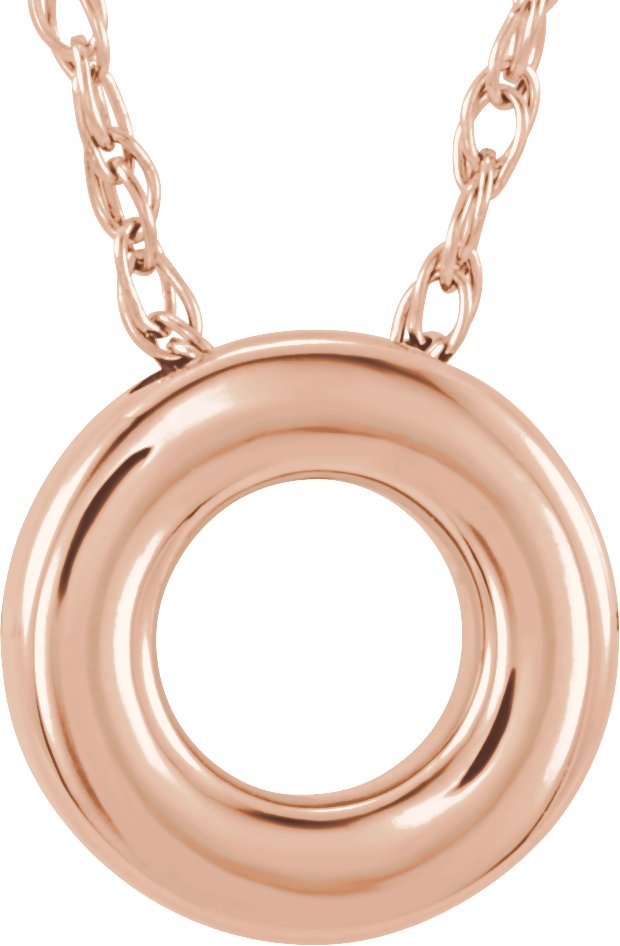 14K Rose 10 mm Circle 18 inch Necklace Ref. 12064604