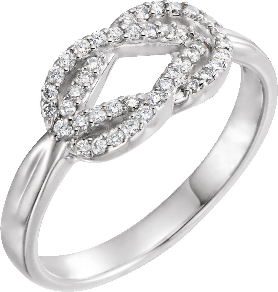 Sterling Silver 1/5 CTW Diamond Knot Ring
