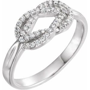 Sterling Silver 1/5 CTW Diamond Knot Ring