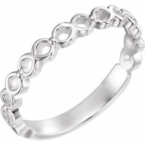 14K White  Stackable Ring