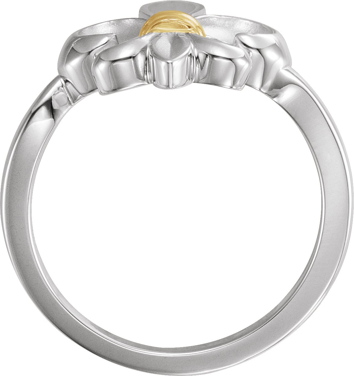 Sterling Silver & 14K Yellow Fleur-de-lis Ring