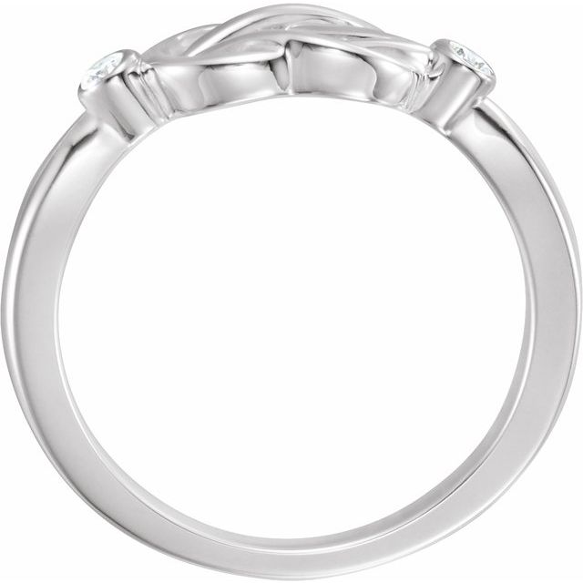 Sterling Silver .06 CTW Natural Diamond Knot Ring  