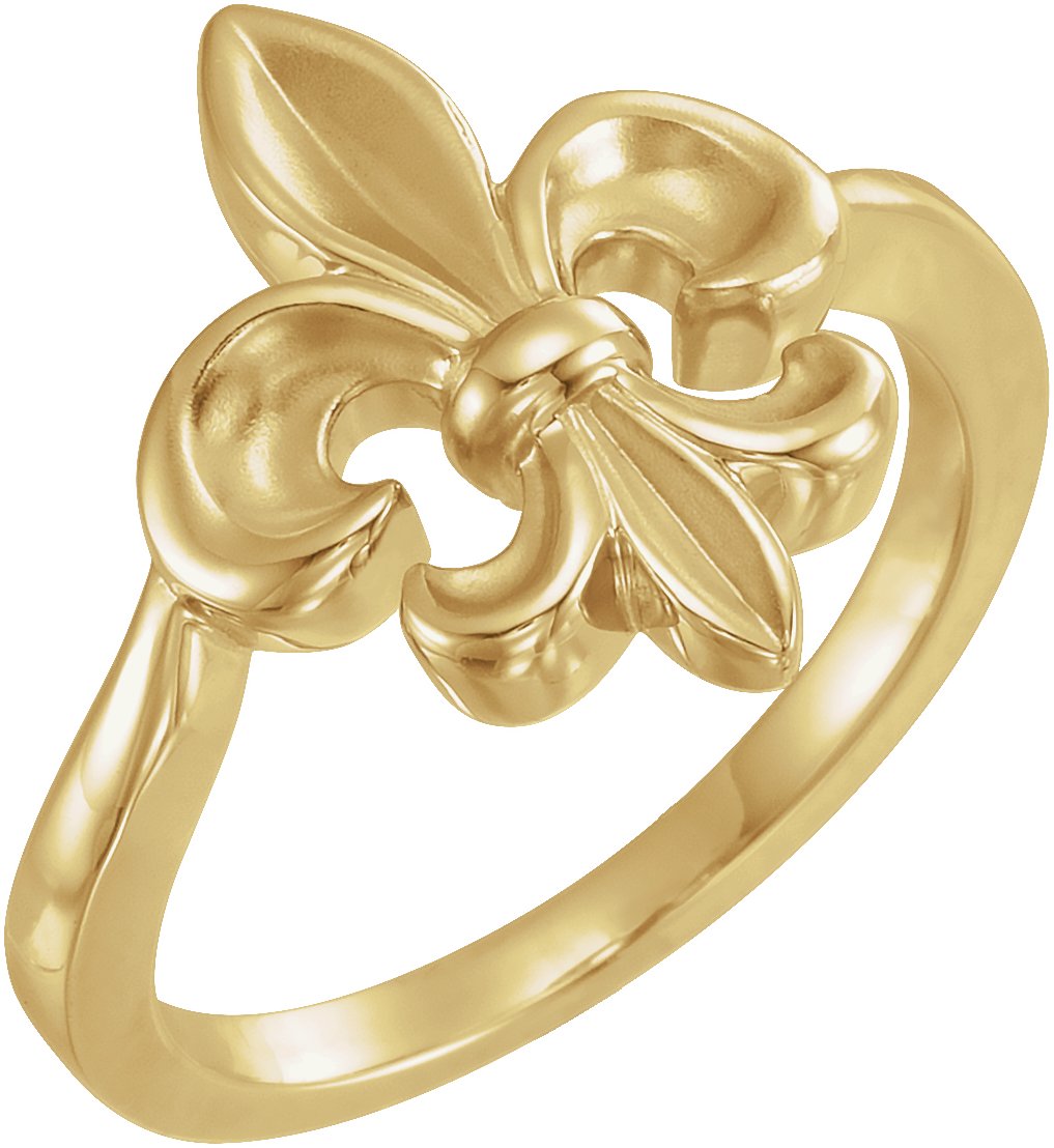 14K Yellow Fleur-de-lis Ring