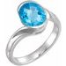 Sterling Silver Natural Swiss Blue Topaz Ring