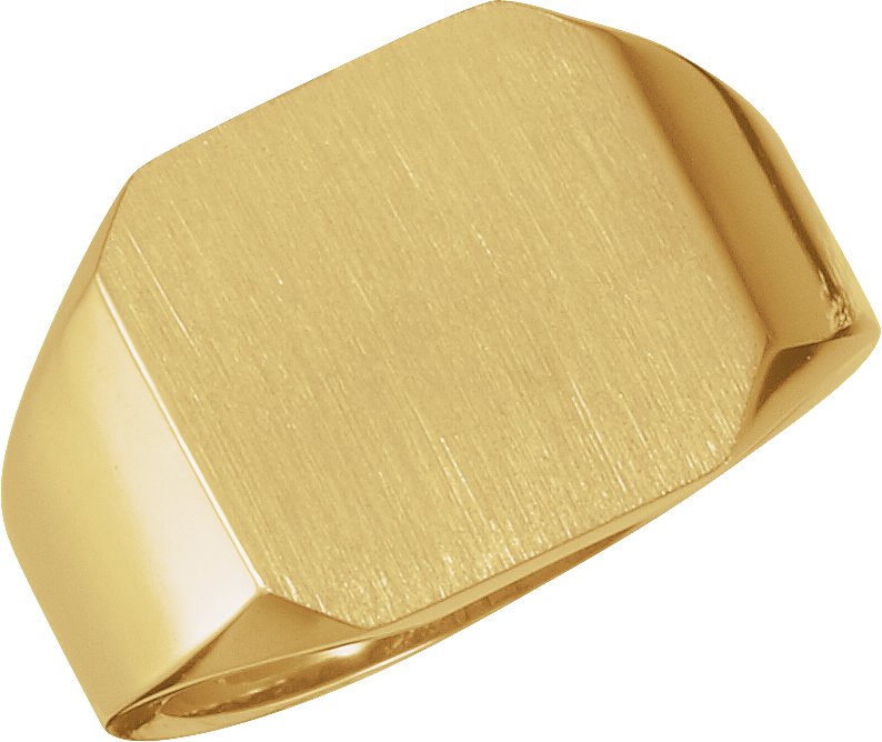 14K Yellow 15 mm Octagon Signet Ring