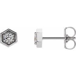 86665 / Neosadený / Sterling Silver / Each / Polished / Hexagon Stud Earring Mounting