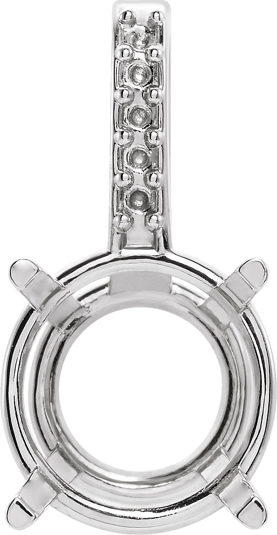Round 4-Prong Accented Pendant